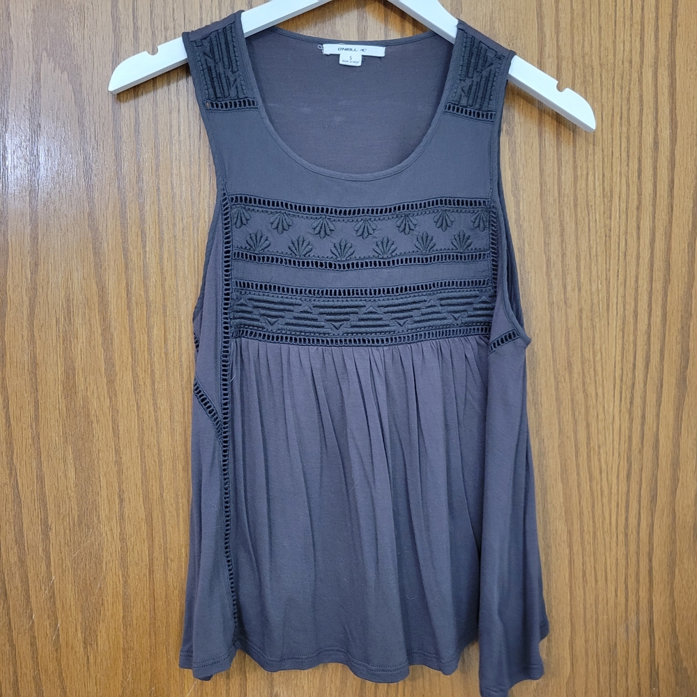 O'Neill Charcoal Embroidered Tank Top